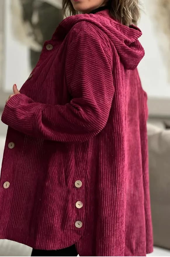 Women's Hooded Corduroy Casual Jacket