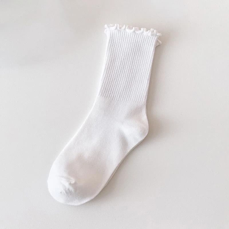 Women's Cotton Ruffle Mid-Calf Socks