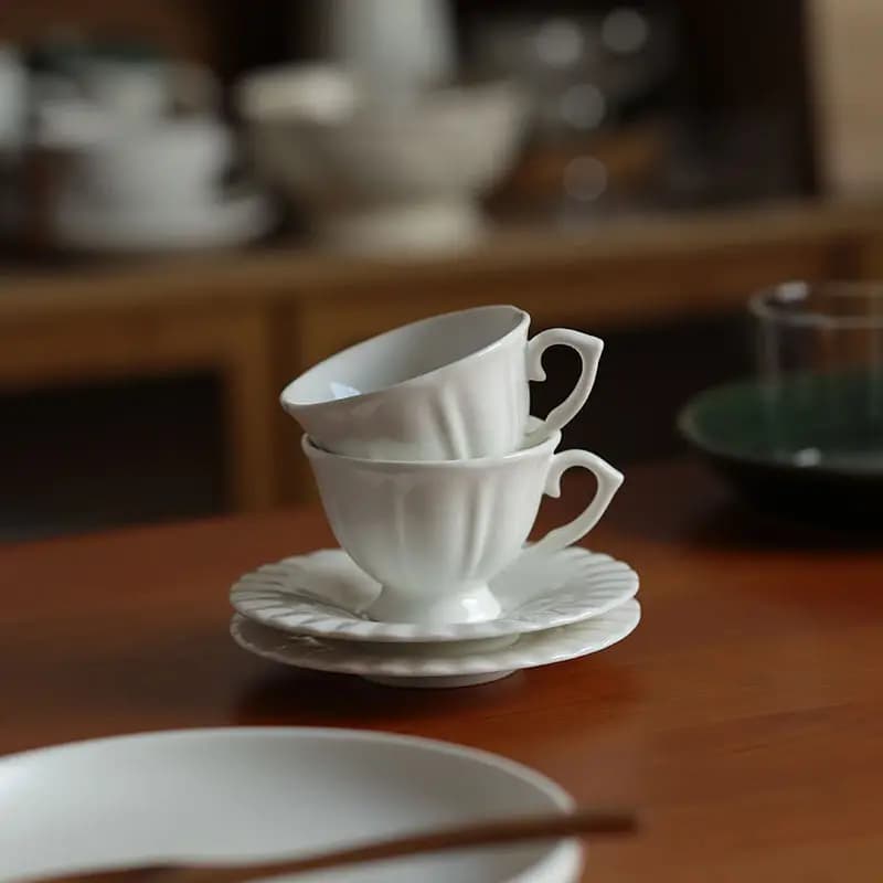 Vintage Ceramic Espresso Cup and Saucer
