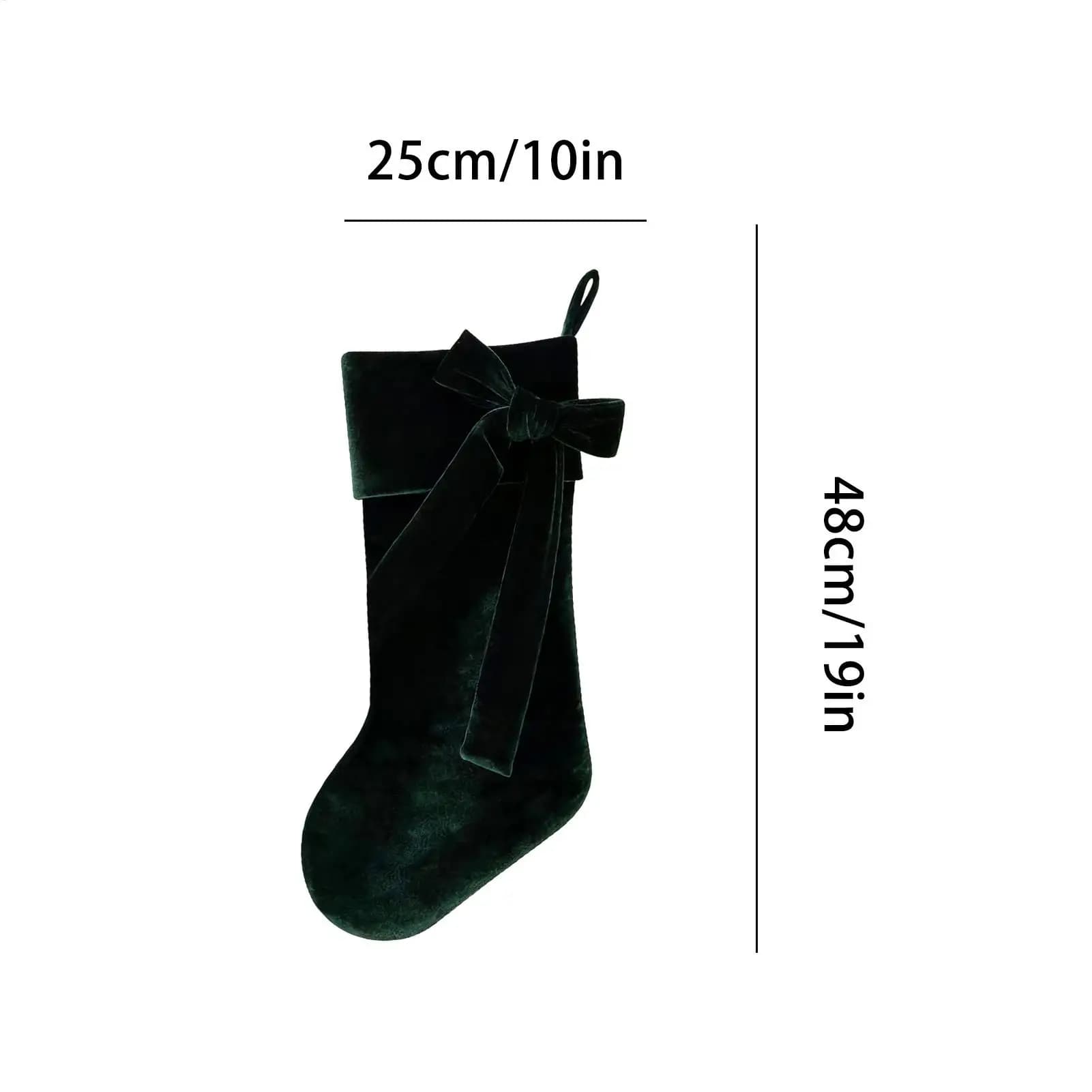Velvet Christmas Stocking with Elegant Bow