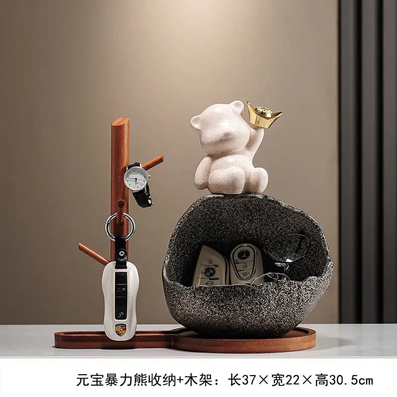 Kitchen Desk Storage Holder for Towel and Trinket Display