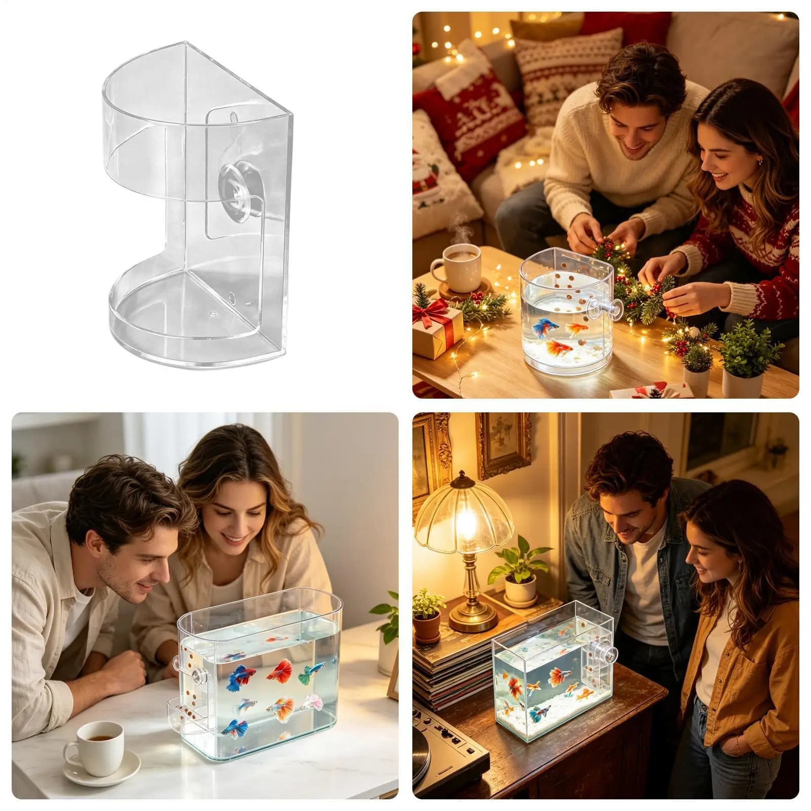 Aquarium Floating Food Feeder Ring with Suction Cups