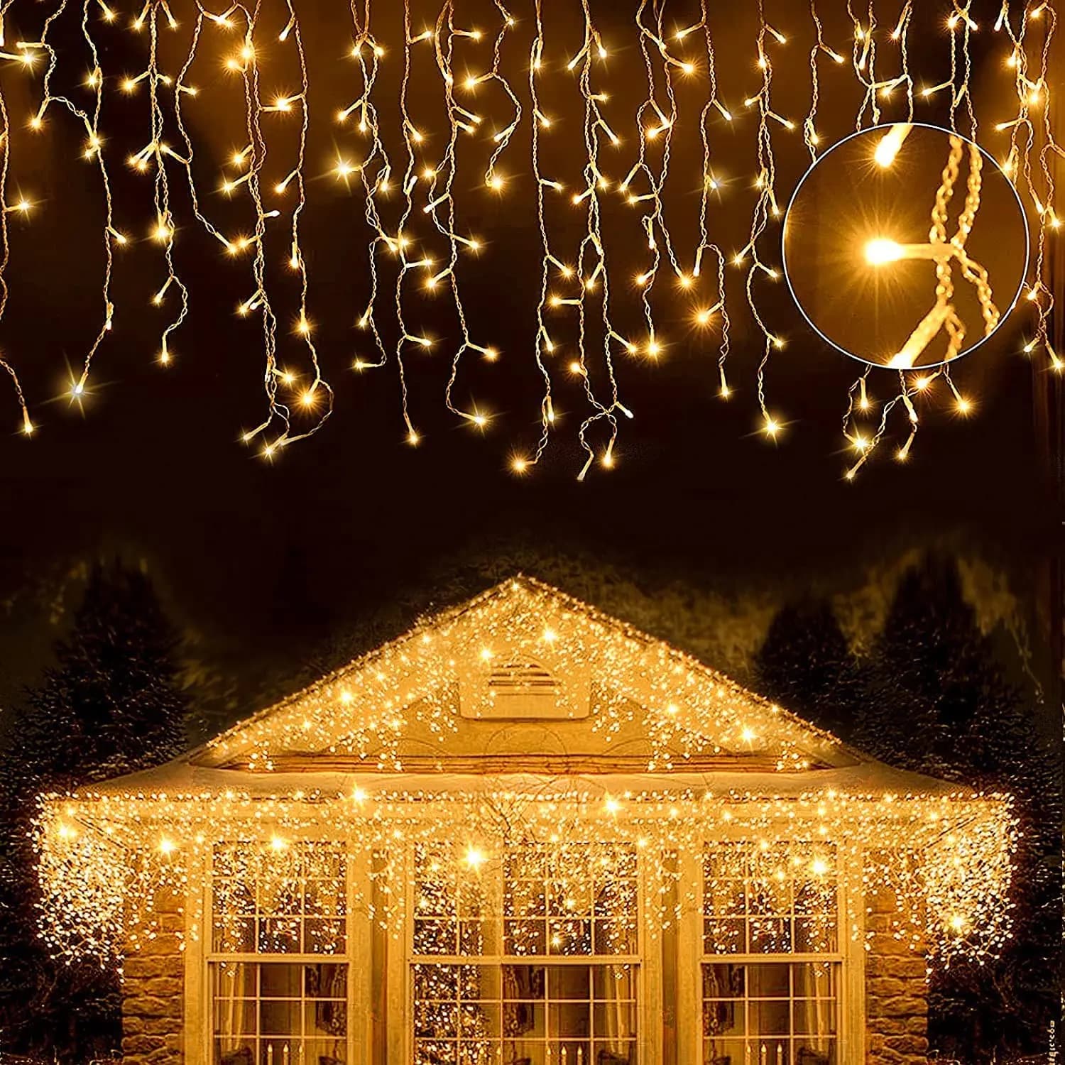 LED Icicle Curtain Lights