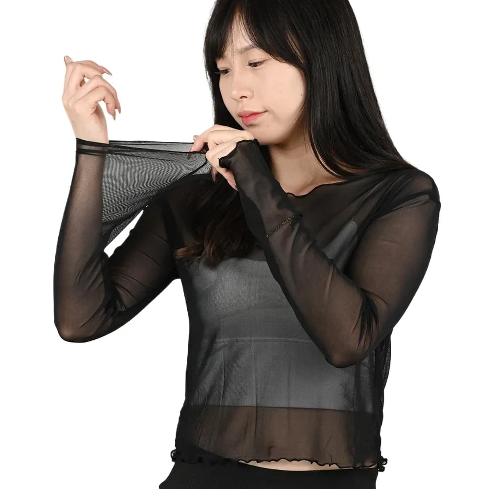 Women's Long Sleeve Hollow Out T-Shirt