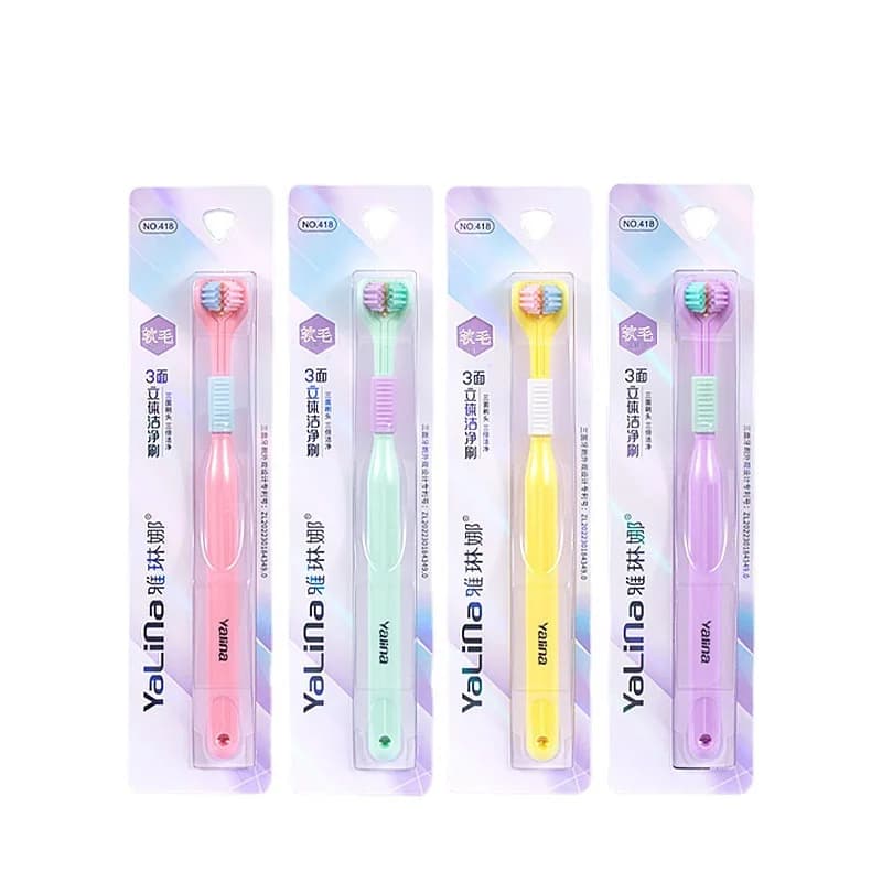 Three-Sided Soft Bristle Toothbrush