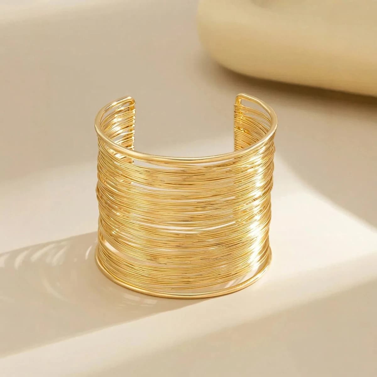 Valentine's Day Gift: A Multi-layered Hollowed-out Steel Wire C-shaped Opening Bracelet, A Popular Street Style Punk Bracelet Fr