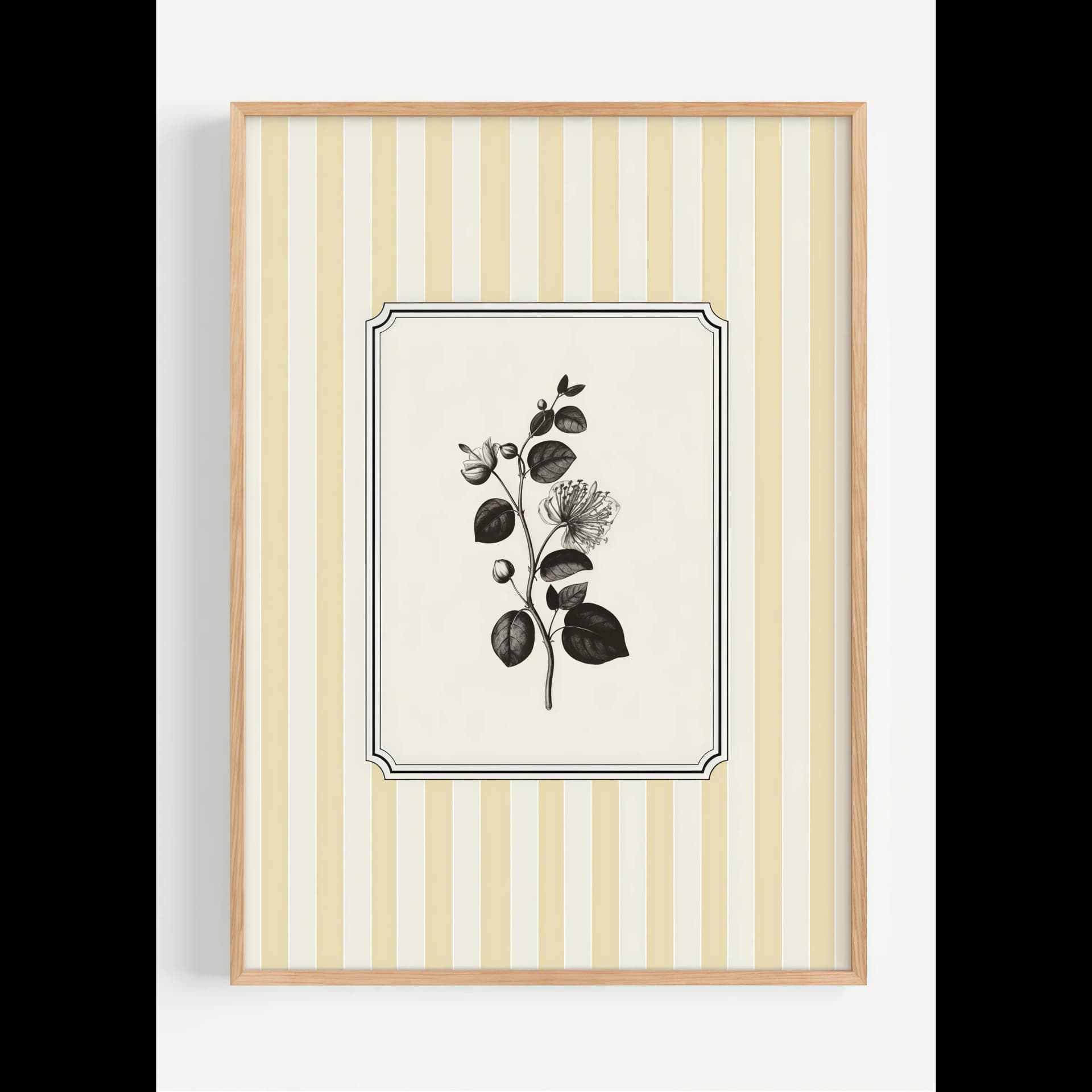 Minimalist Plants Stripes Canvas Wall Art