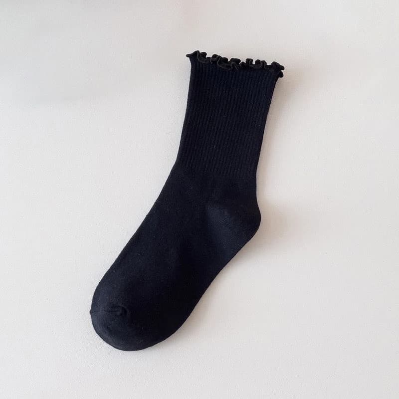 Women's Cotton Ruffle Mid-Calf Socks
