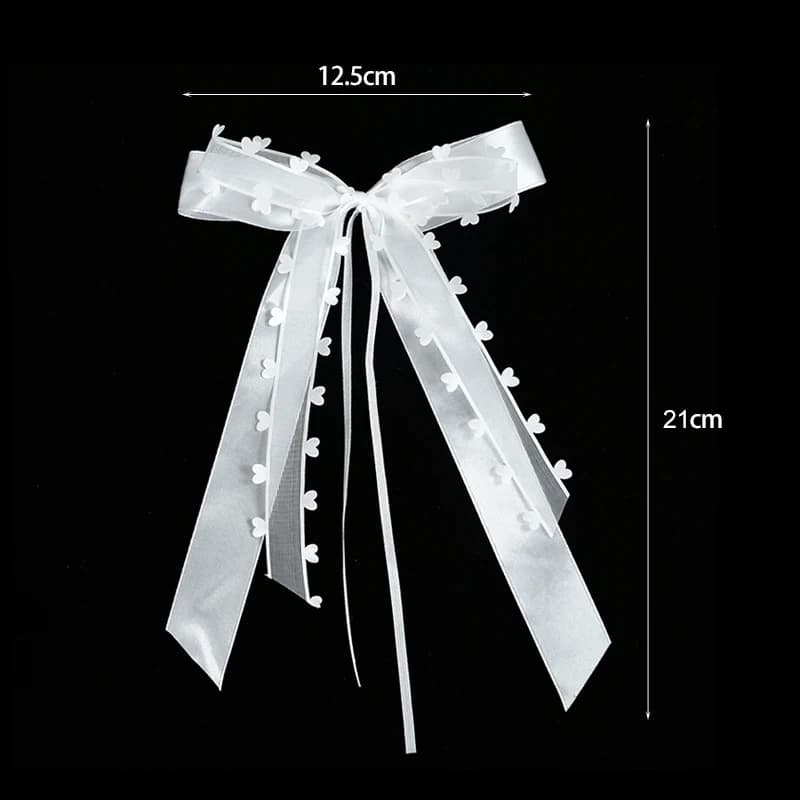 Satin Ribbon Bowknots White Wedding Decoration