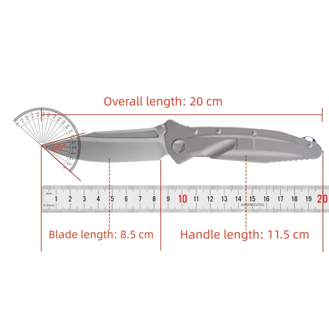 Delta - Multi-functional folding knife, D2 steel titanium handle, ceramic ball bearing, portable emergency knife