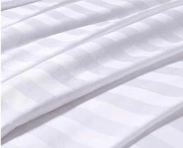 Pure White Striped Duvet Cover