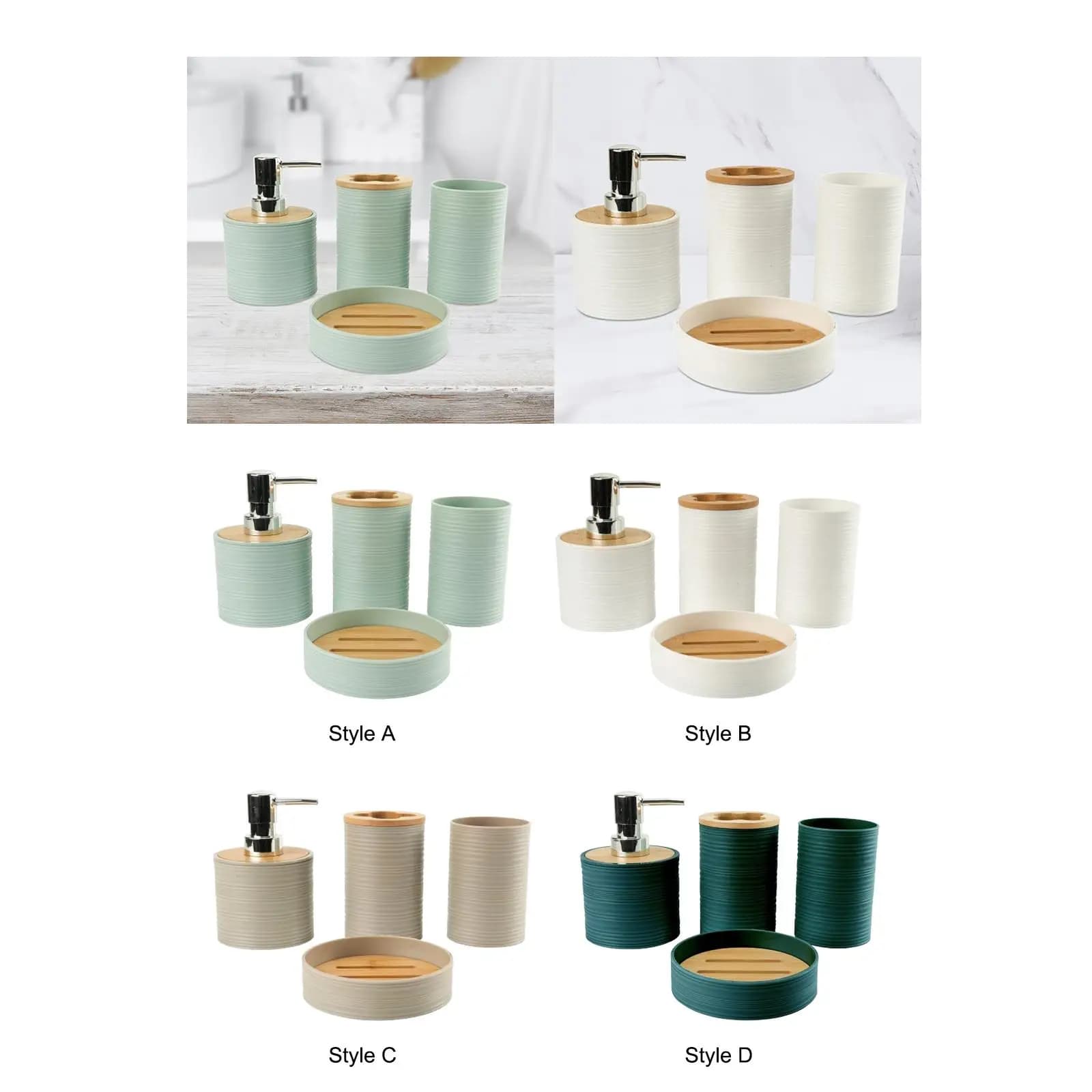 4 Pieces Bathroom Accessories Set ,Bath Accessory Complete Set, Bathroom Decor