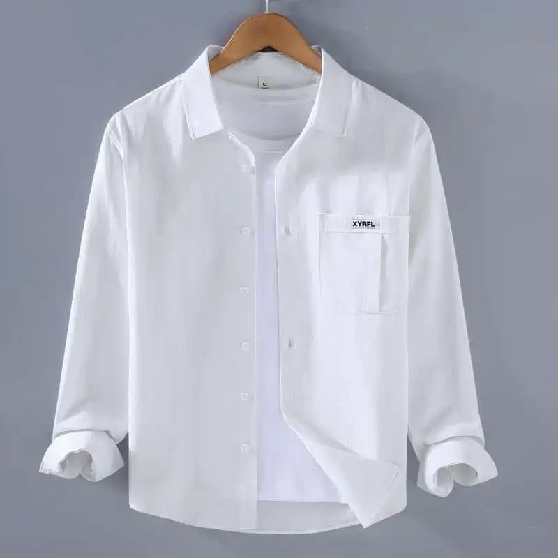 Men's Casual Solid Long Sleeve Button Up Shirt