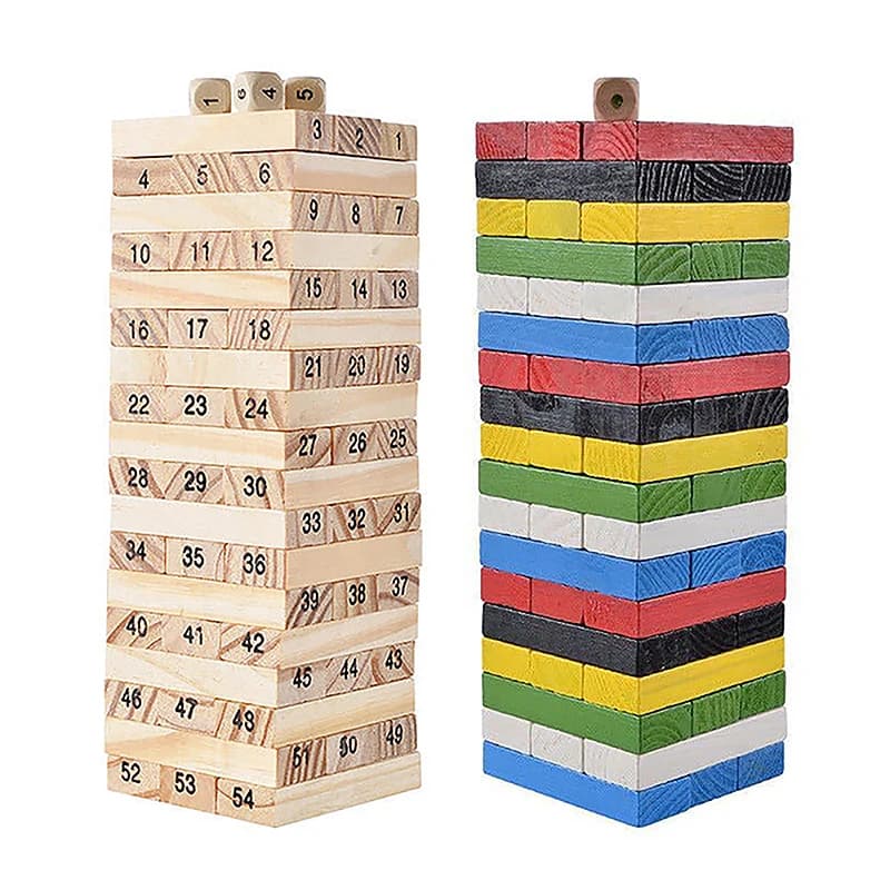 Solid Wood Stacking Block Tower Game