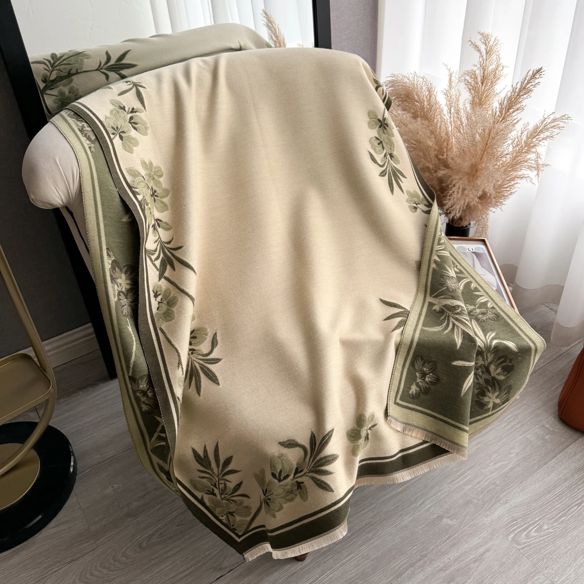 Vintage Floral Pashmina Shawl Wrap