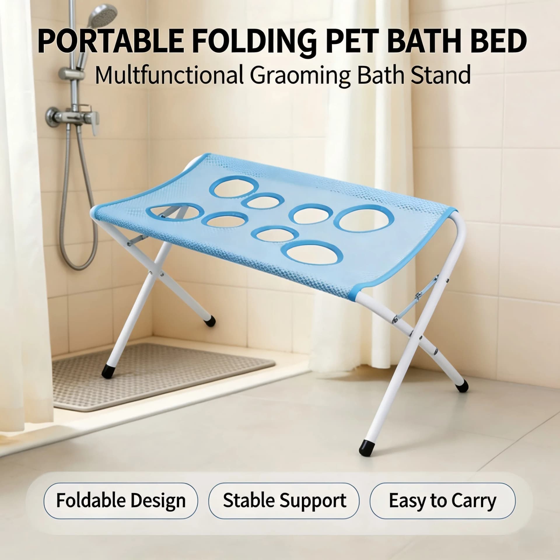 Portable Folding Pet Bath Grooming Bed