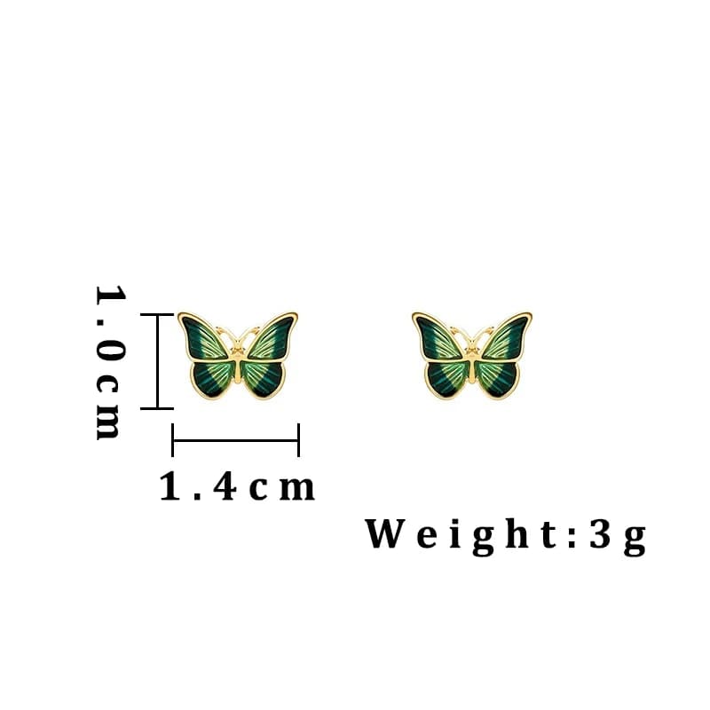 Enamel Butterfly Stud Earrings