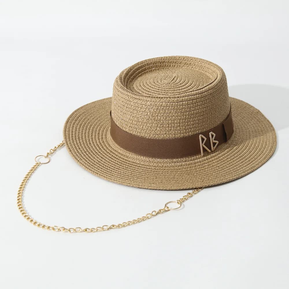 Women's Straw Sun Hat with Ribbon