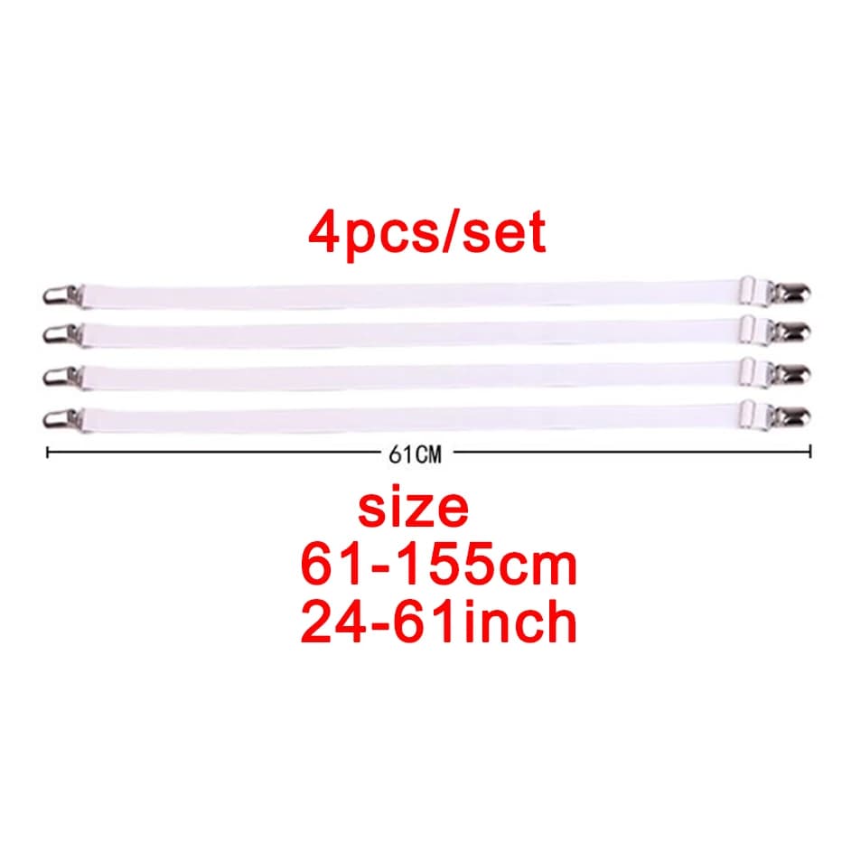 Bed Sheet Grippers with Elastic Straps