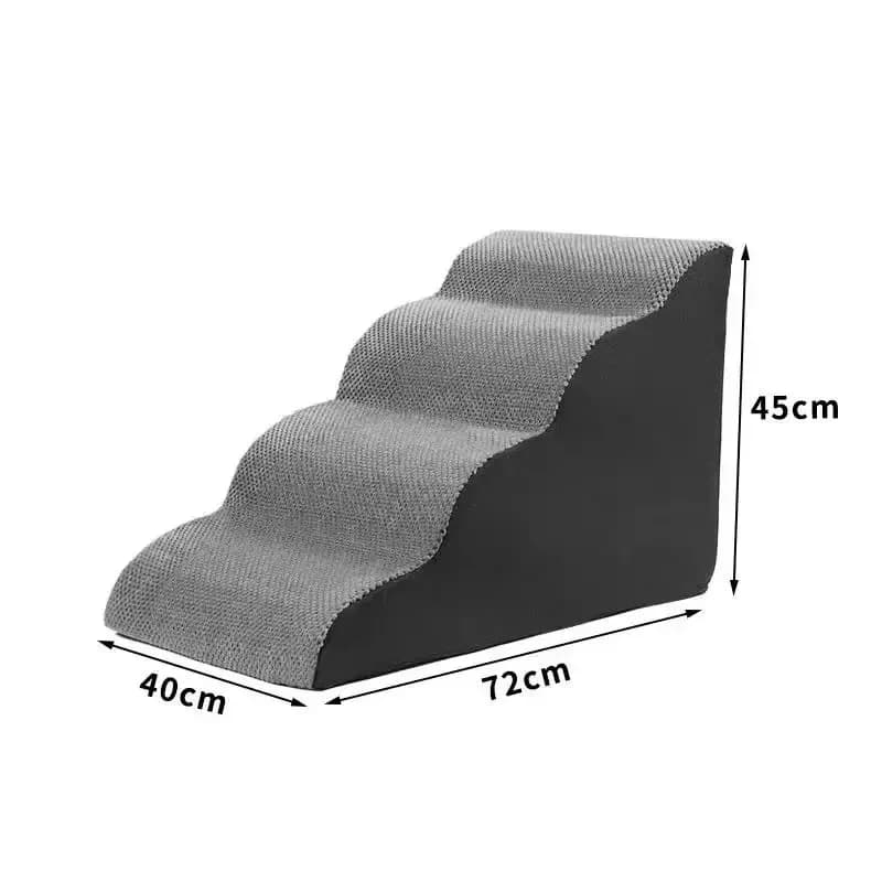 Curved Foam Pet Stairs with Washable Cover