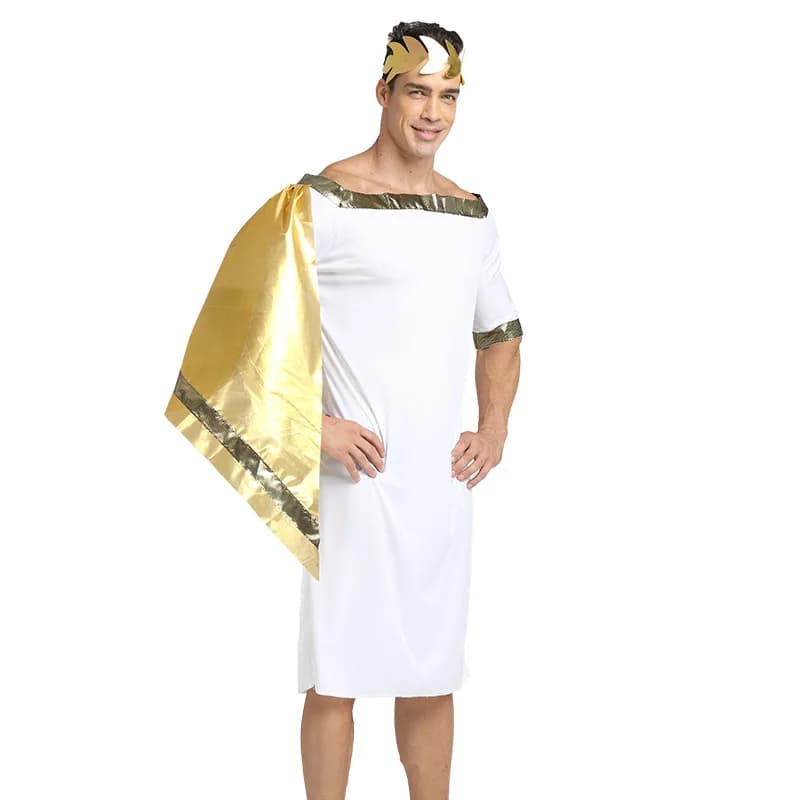 Men's Ancient Greek Roman Off-Shoulder Robe Costume