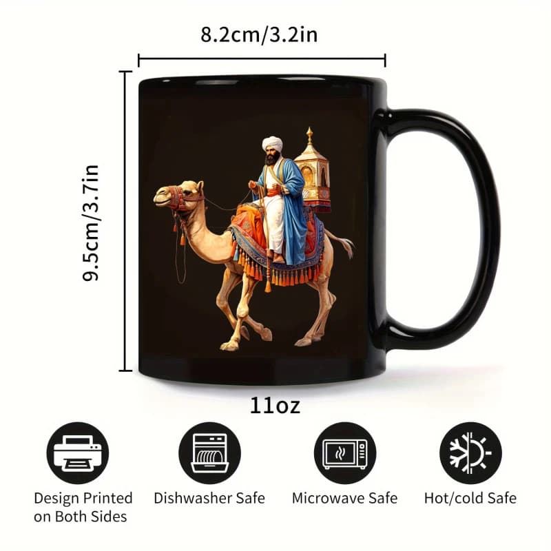 Black Camel Rider Ceramic Mug Set