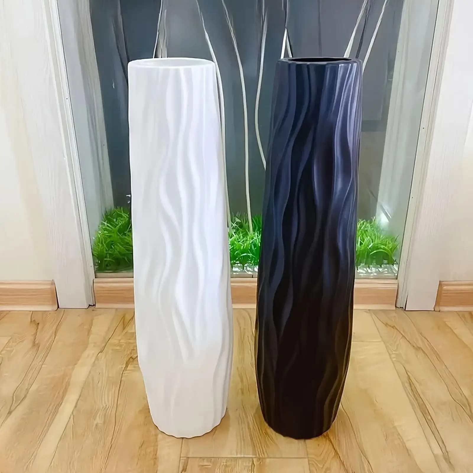 Large Floor Vase with 3D Textured Design