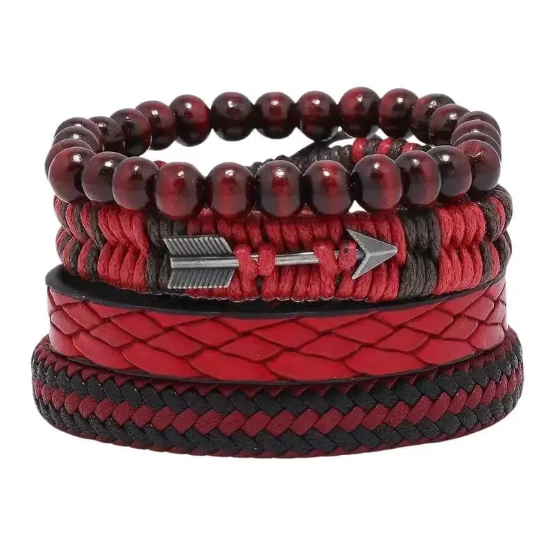 Mens Bohemian Leather Bracelet Set