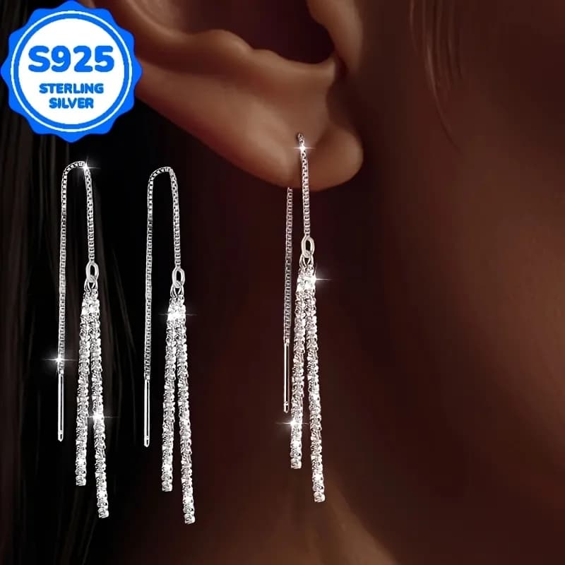 Retro Bohemian Hanging Earrings S925 Silver