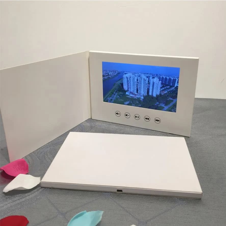 Valentine Wedding Gift 10.1 inch 4GB White Video Card Folleto De Video LCD Invite DIY Paper Digital Frame USB Upload Video