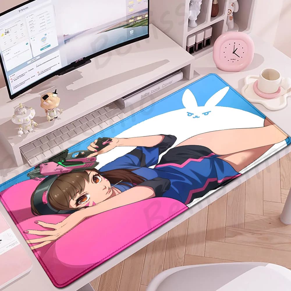 Gaming Accessories O-Overwatch D-D.va Mouse Pad Large Keyboard Mousepad Pc Cabinet Deskmat Xxl Extended Mats Gamer Mausepad