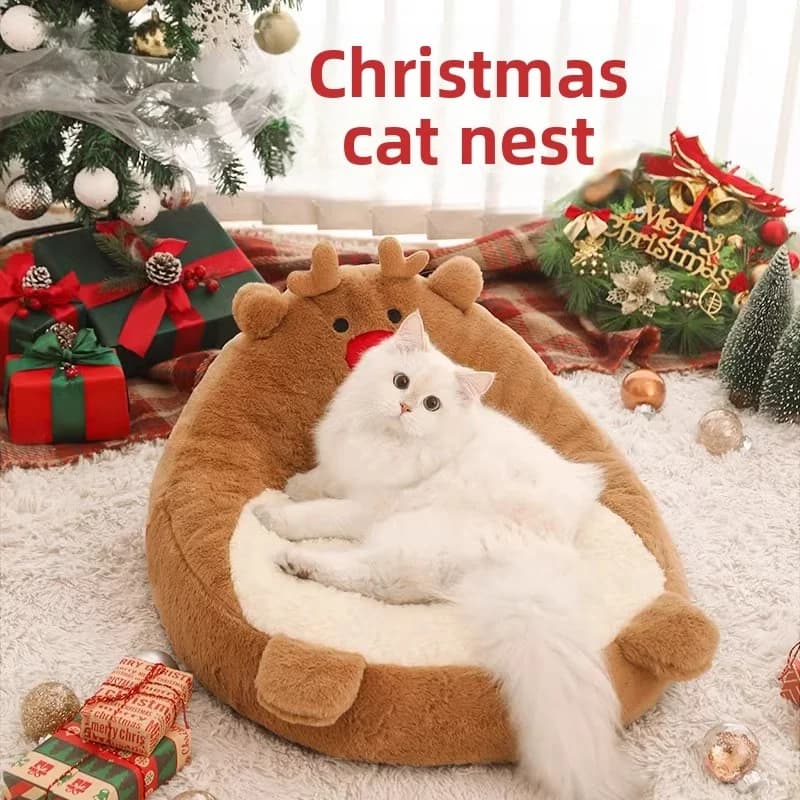 Solid Pattern Warm Pet Nest Bed