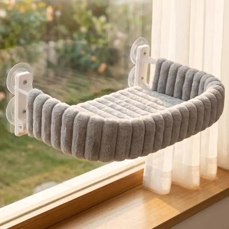 Plush Window Perch Hammock for Cats
