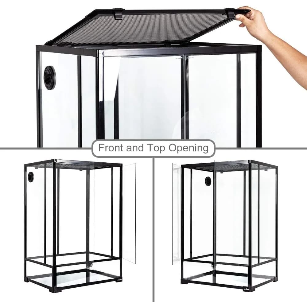 Glass Reptile Terrarium with Double Hinge Door