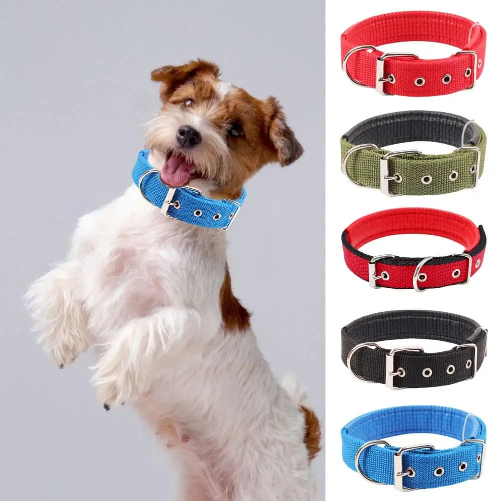 Dog Collars，Nylon，Adjustable Dog Neck Circle，Long-lasting Pet Neck Strap，with Traction Ring，Teddy Keji Pitbull，Pet Supplies