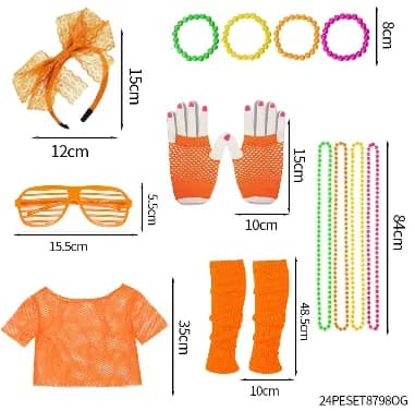 90s 80s Outfit Accessories 80s Costume Accessory Set 80s Clothing Typical Off Shoulder Mesh Shirt halloween costume accessories