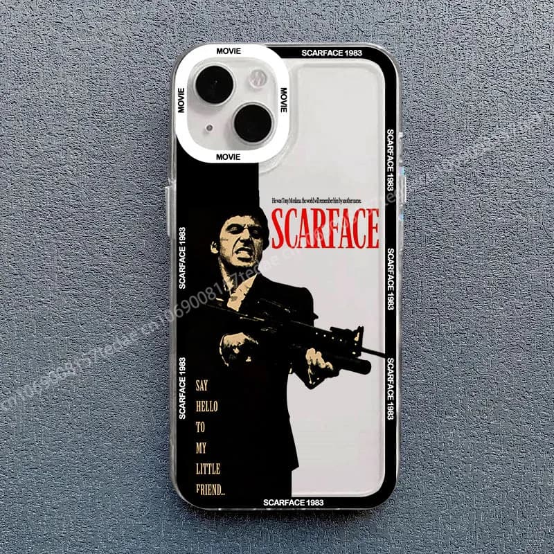 Scarface 1983 Film Al Pacino Movie Phone Case for IPhone 11 12 13 Mini 14 15 16 Pro XS MAX 8 7 Plus X XR Shockproof Cover Fundas