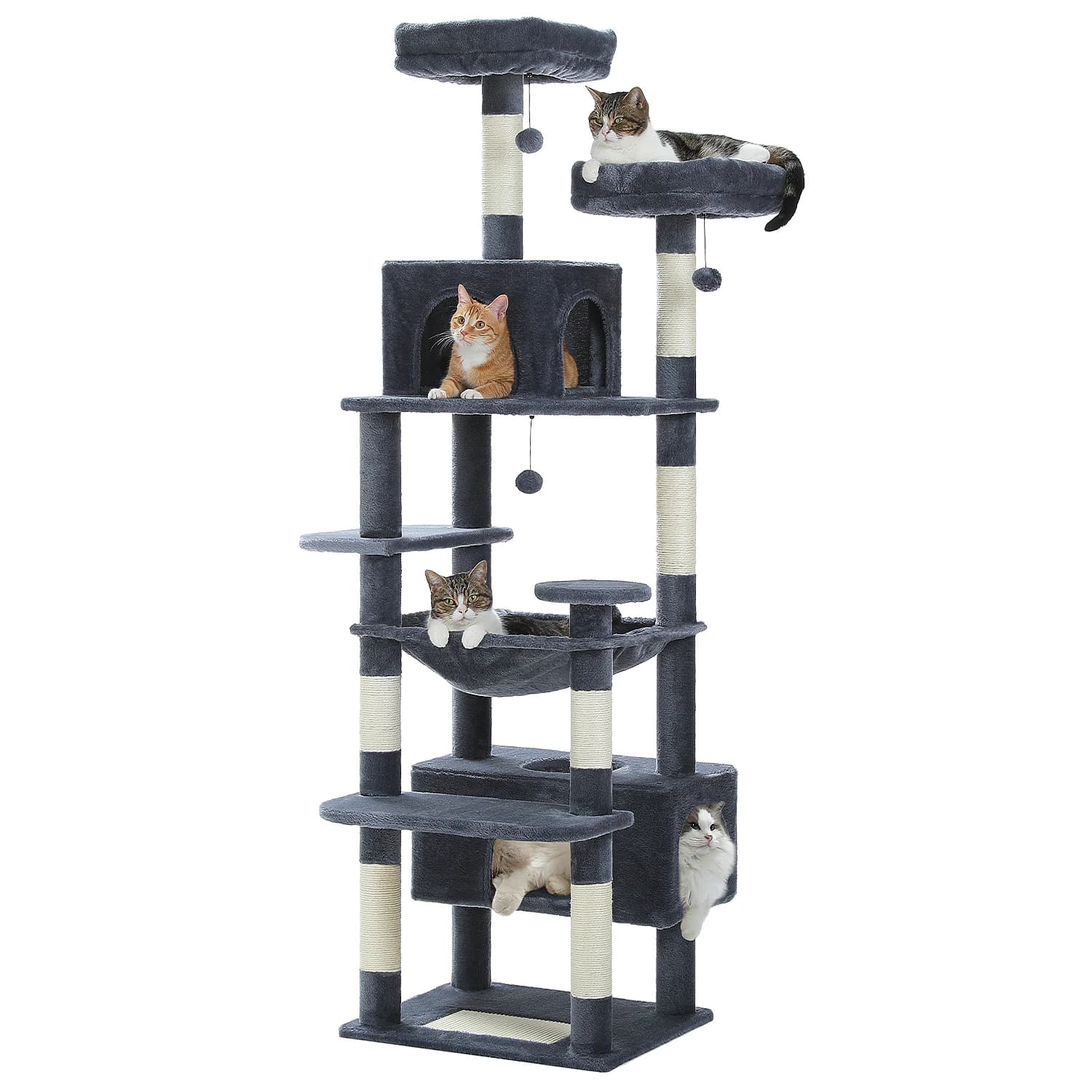 Large 72-Inch Cat Tree With Sisal Scratching Posts