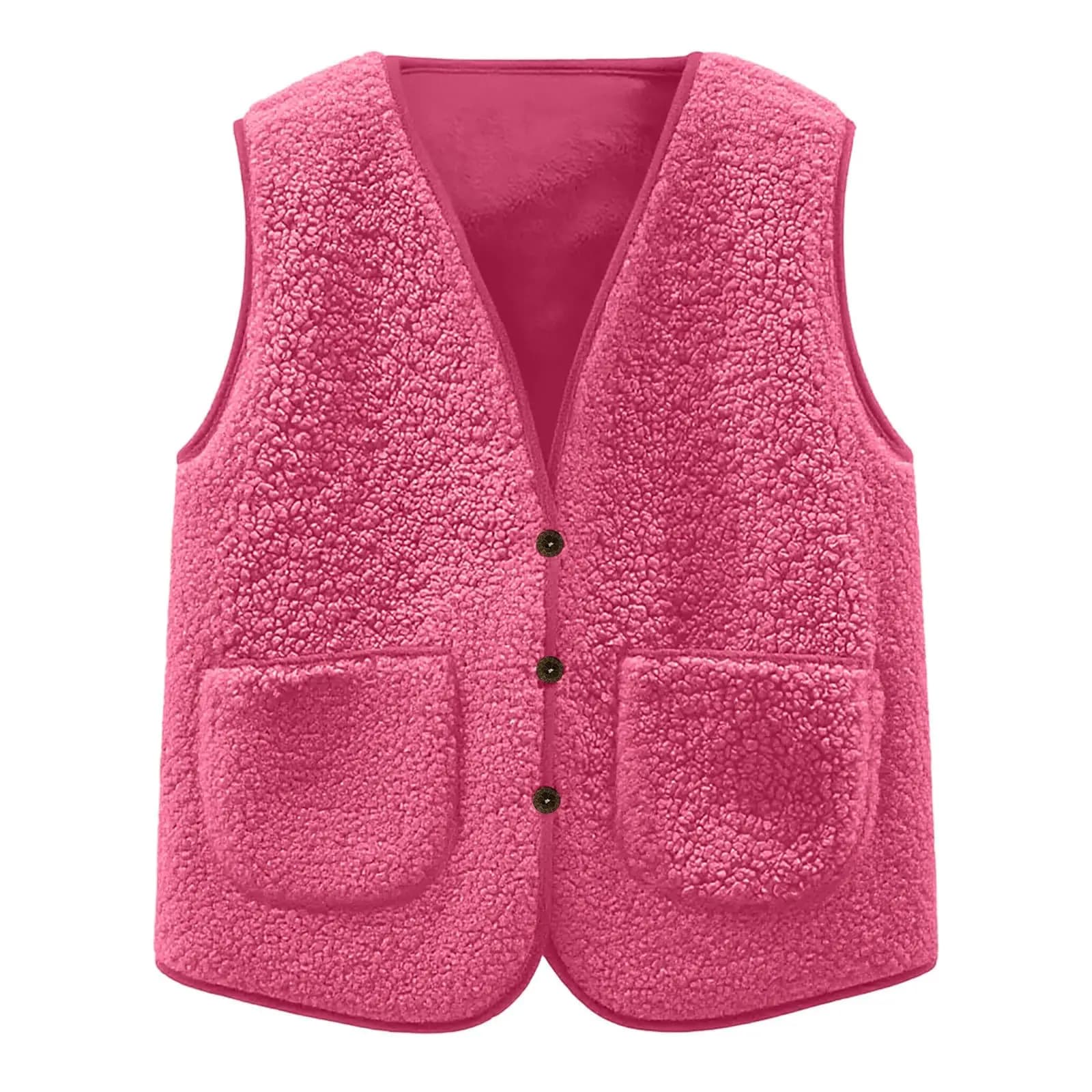 Women's Teddy Fleece Button Vest
