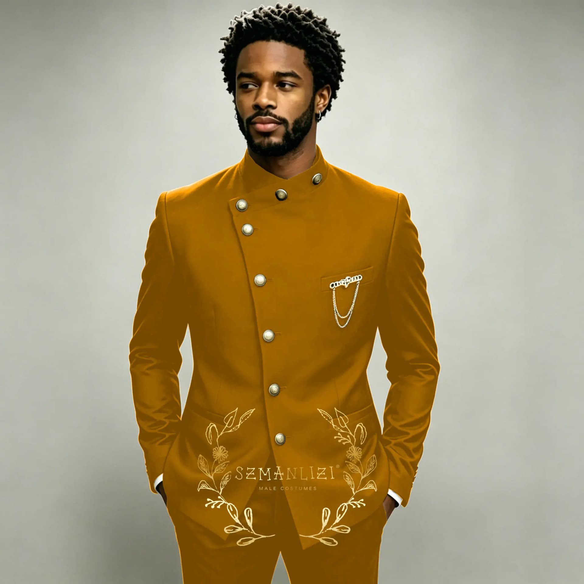 Navy Double Breasted Slim Fit Formal Suit