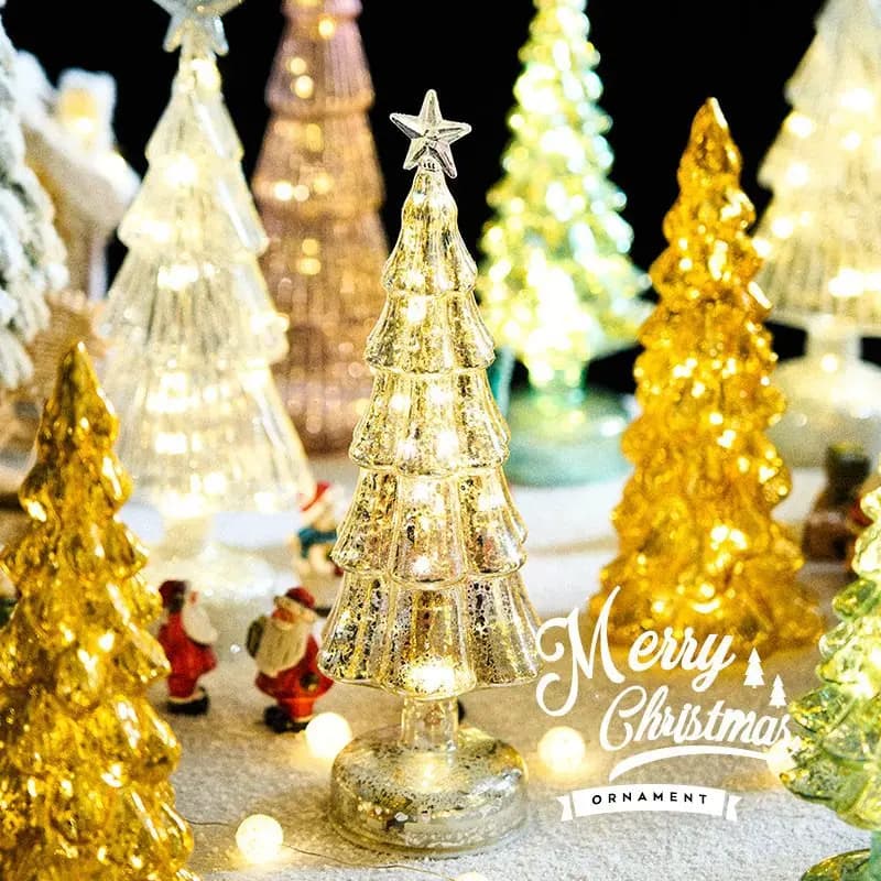 Glass Christmas Tree Night Light