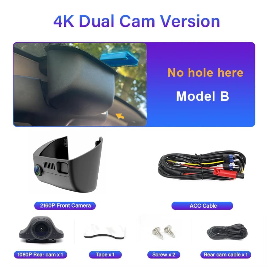 Dash Cam for Dodge Ram 1500 2500 3500 4500 (4th Gen) 2013-2018/ for Challenger 2015-2023/ for Durango 2014-2020, Dashcam 4K