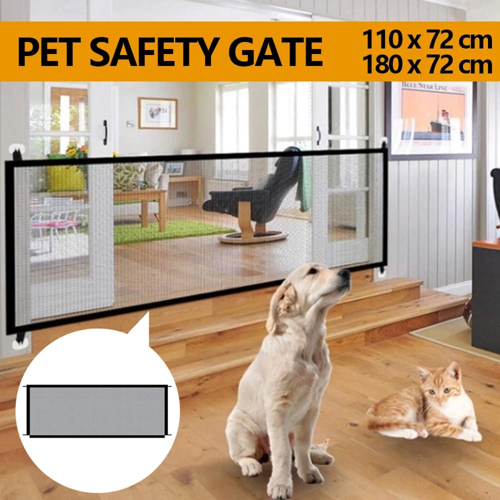Foldable Pet Safety Gate with Mesh