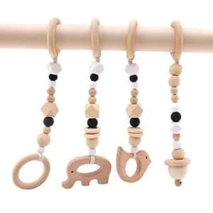 Baby Toys Wooden Play Gym Toys Nordic Baby Room Decor Wood Nursery Sensory Toy Gift Infant Room Clothes Rack Accessories Rattles