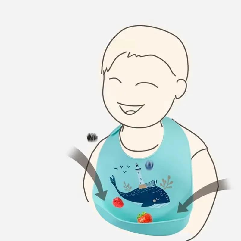 Silicone Waterproof Baby Feeding Bib Adjustable