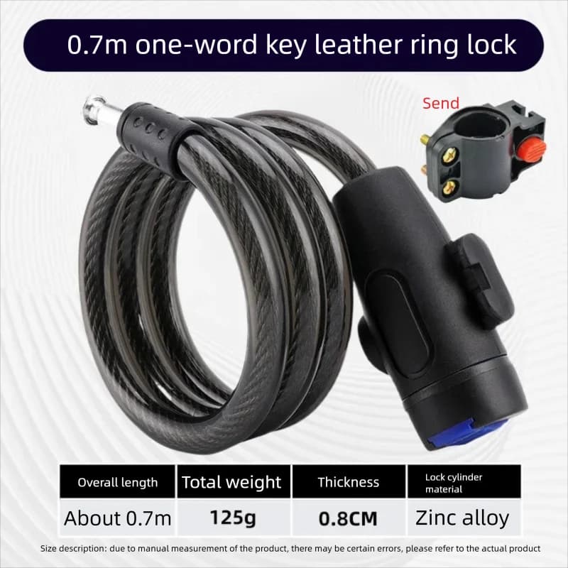 Steel Cable Bike Lock with Key