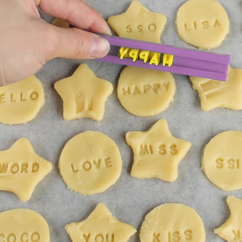 Alphabet and Number Cookie Stamp Set