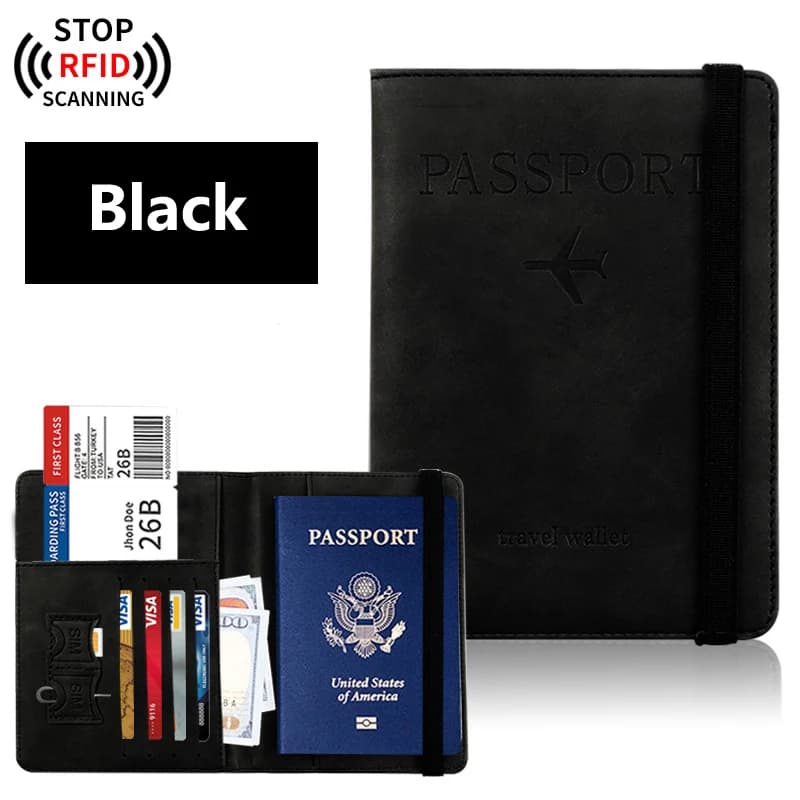 Passport Holder Wallet with RFID Blocking
