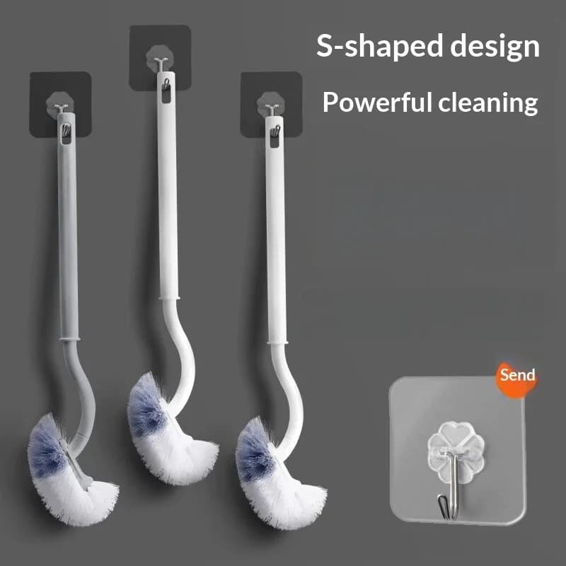 Toilet Brush Long Handle Curved Bowl Cleaner