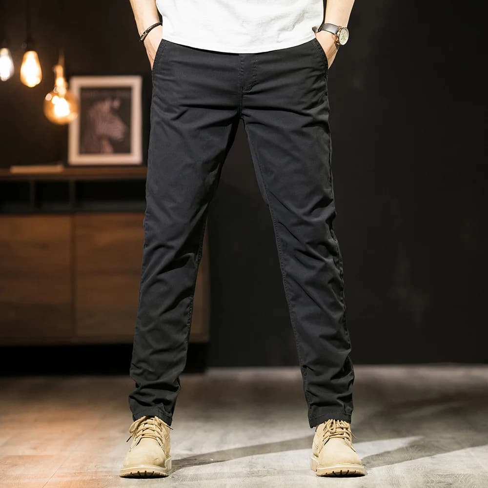 Men's Straight Casual Cotton Work Pants